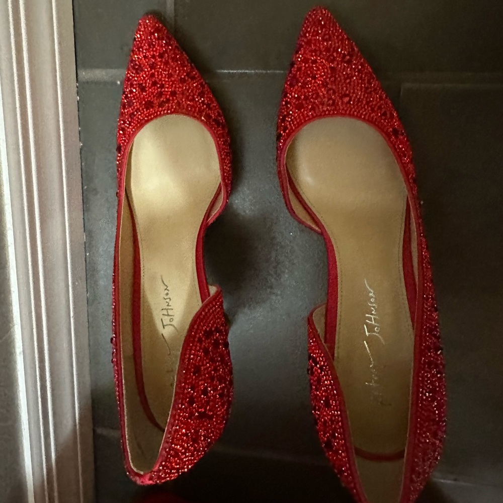Sparkly Red Betsey Johnson heels size 10